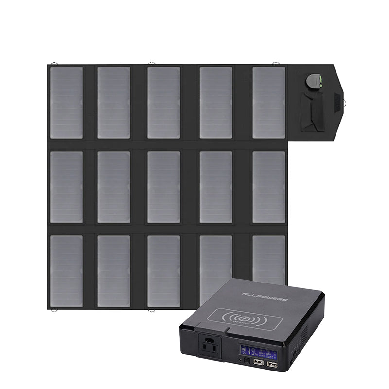 Allpowers Solar Generator Kit 200W Portable Power Bank 100W Solar Panel