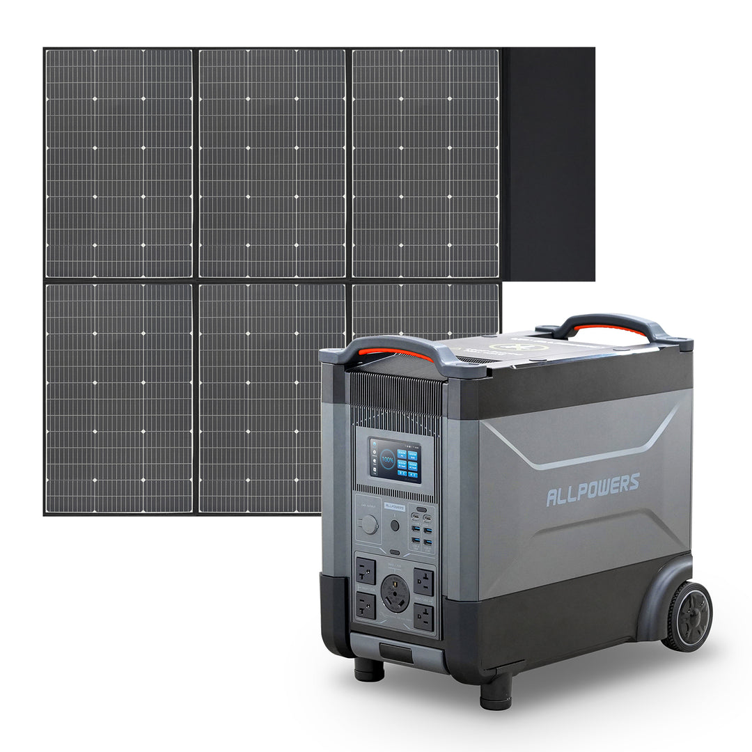 Solar Generator Kit 4000W Portable Power Station 600W Solar Panel