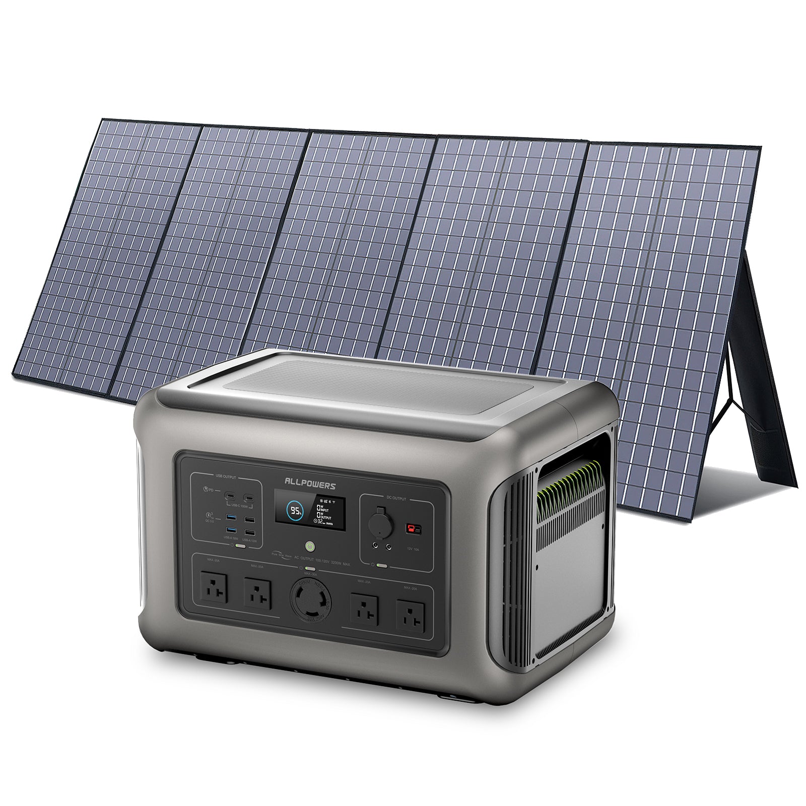 Allpowers Solar Generator Kit 3200W Power Station 600W Solar Panel