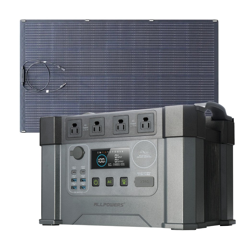 ALLPOWERS Solar Generator Kit 2400W (S2000 Pro + SF200 200W Flexible Solar Panel)