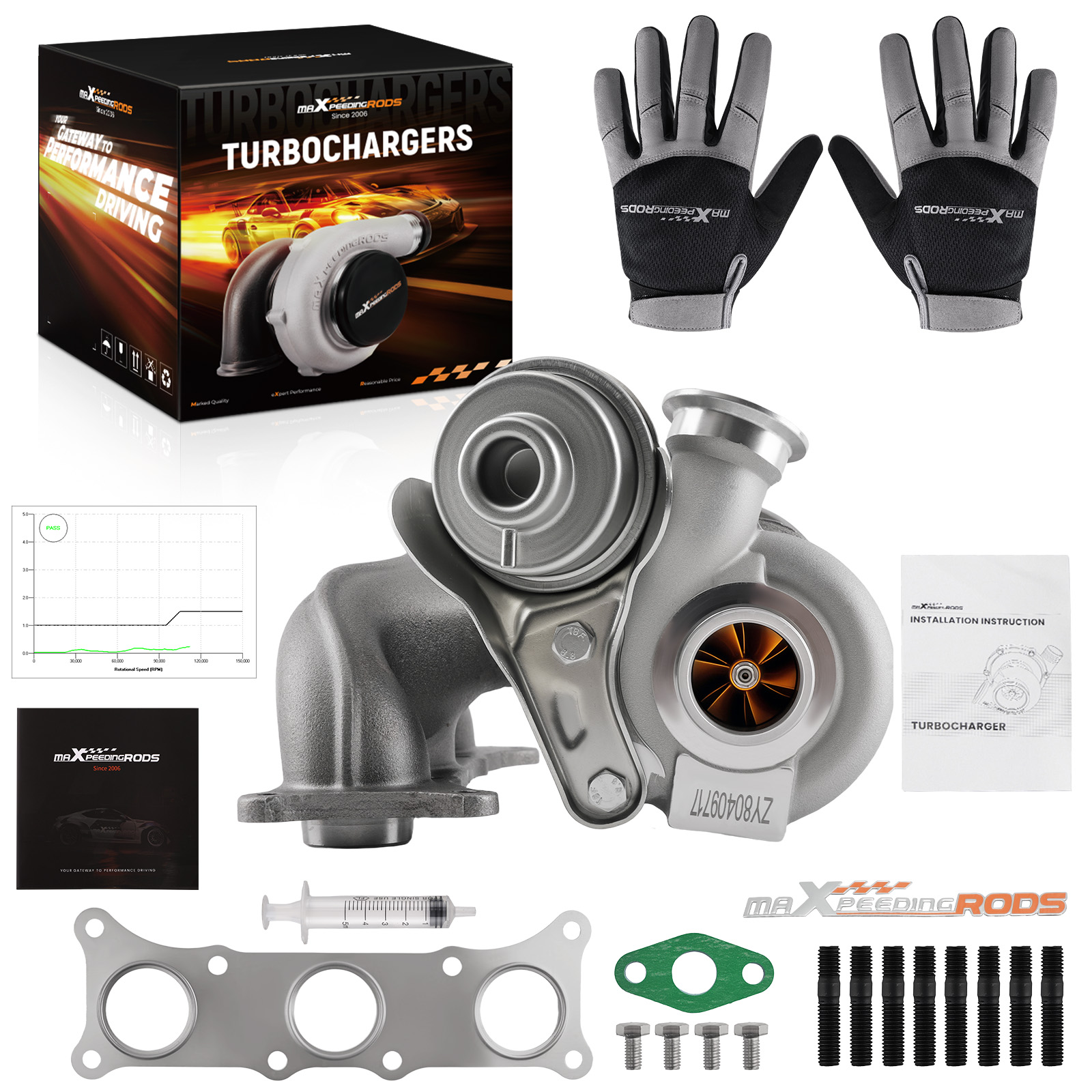 Billet Right Side Turbo compatible for BMW 135i 335i 335xi 3.0L N54 E90/E91/E92/E93 06-11