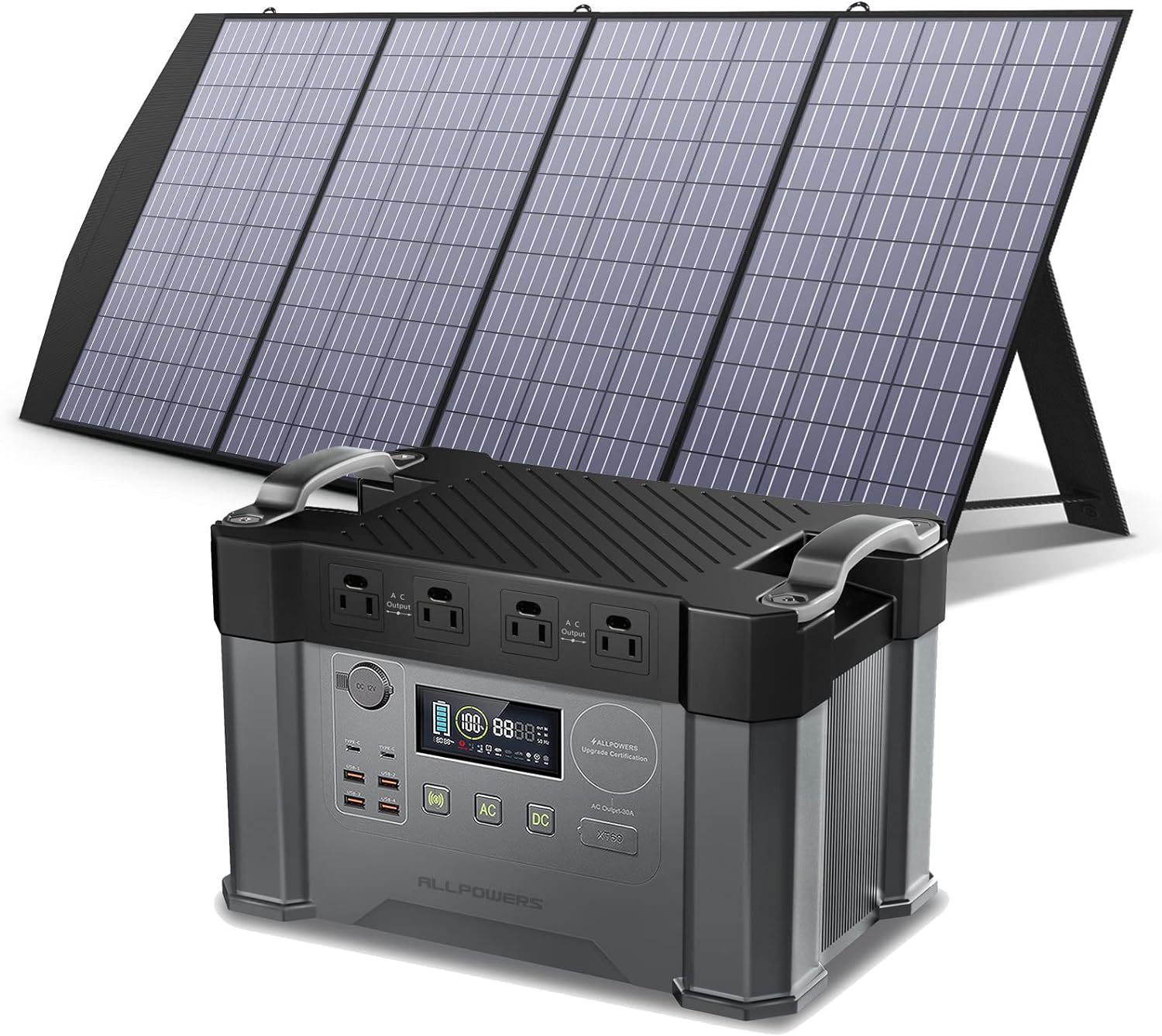 Allpowers Solar Generator Kit 2400W Portable Power Station 200W Solar Panel