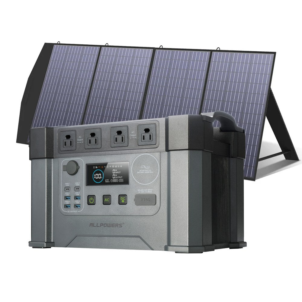 ALLPOWERS Solar Generator Kit 2400W Power Station 200W Solar Panel