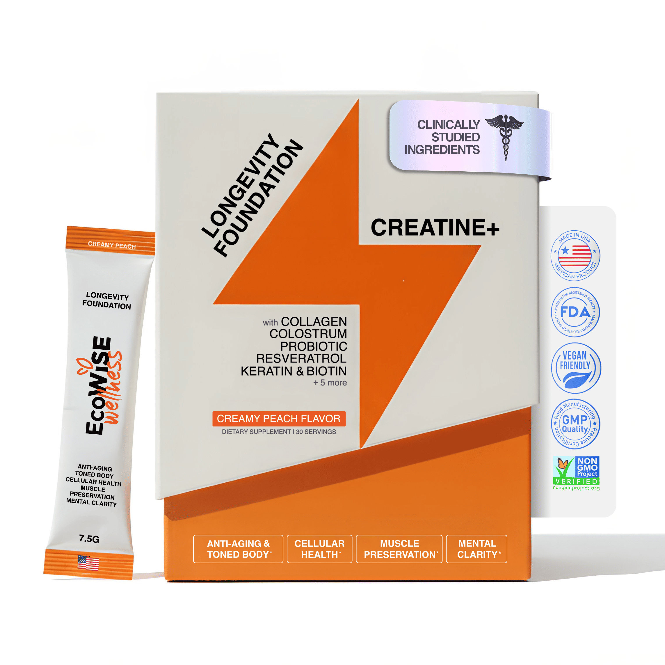 EcoWise Longevity Creamy Peach – 2 PACKS / AUTOSHIP EVERY 90 DAYS