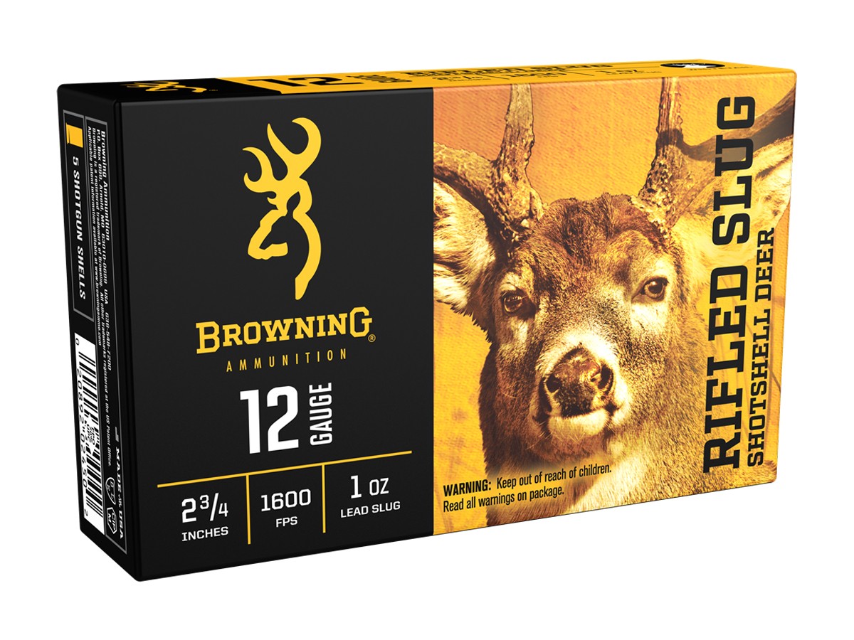 Browning 12GA Rifled Slug Shotshell Deer 1oz, 5ct