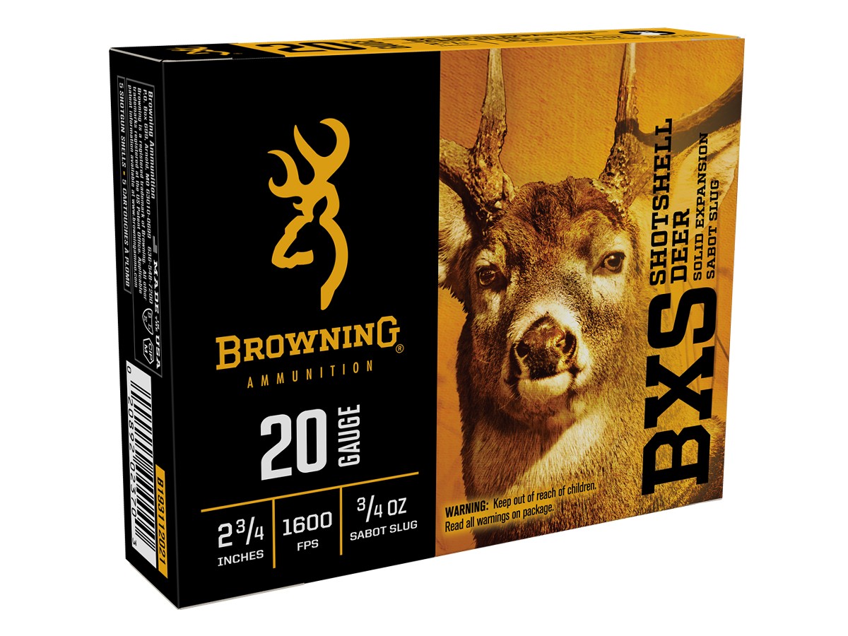 Browning 20GA BXS Shotshell Deer Slug 3/4oz, 5ct