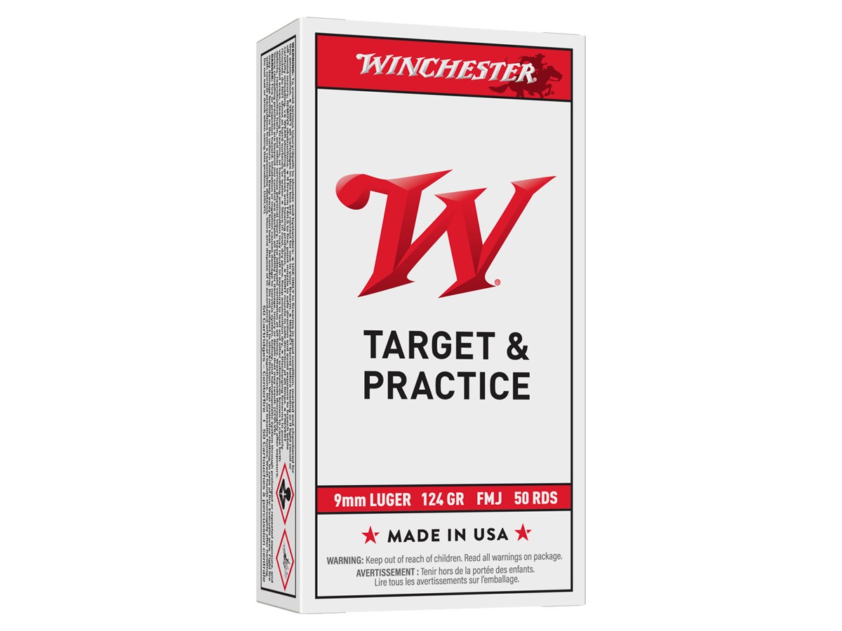 Winchester 9mm Luger USA Target and Practice FMJ, 124gr, 50ct