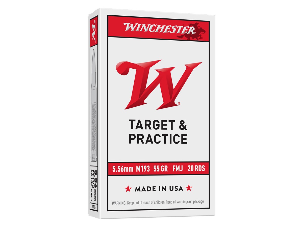 Winchester 5.56x45mm NATO M193 USA Target and Practice FMJ, 55gr, 20ct