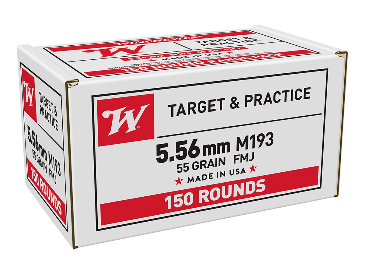 Winchester 5.56x45mm NATO M193 USA Target and Practice FMJ, 55gr, 150ct
