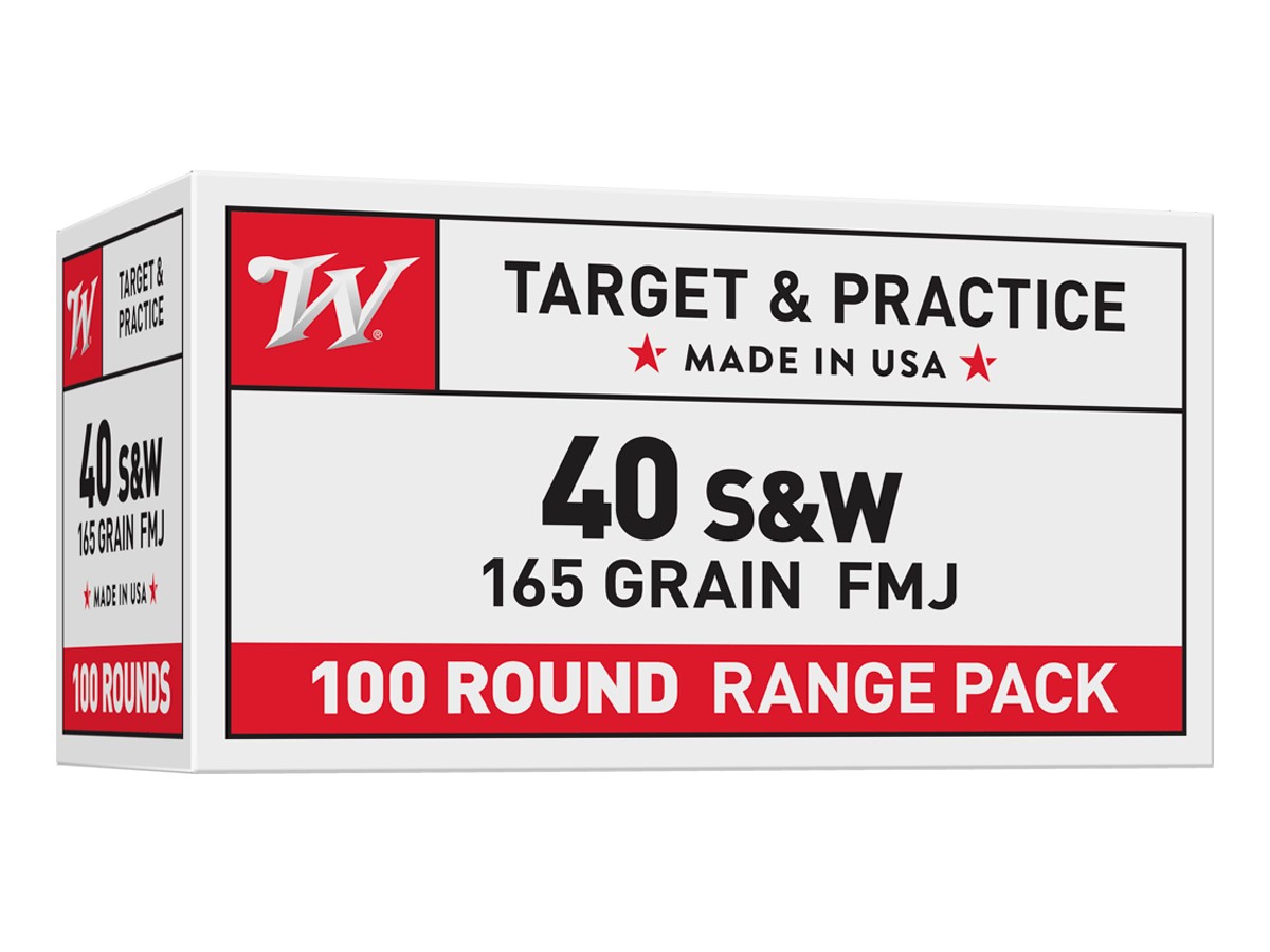 Winchester .40 S&W USA Target and Practice FMJ, 165gr, 100ct