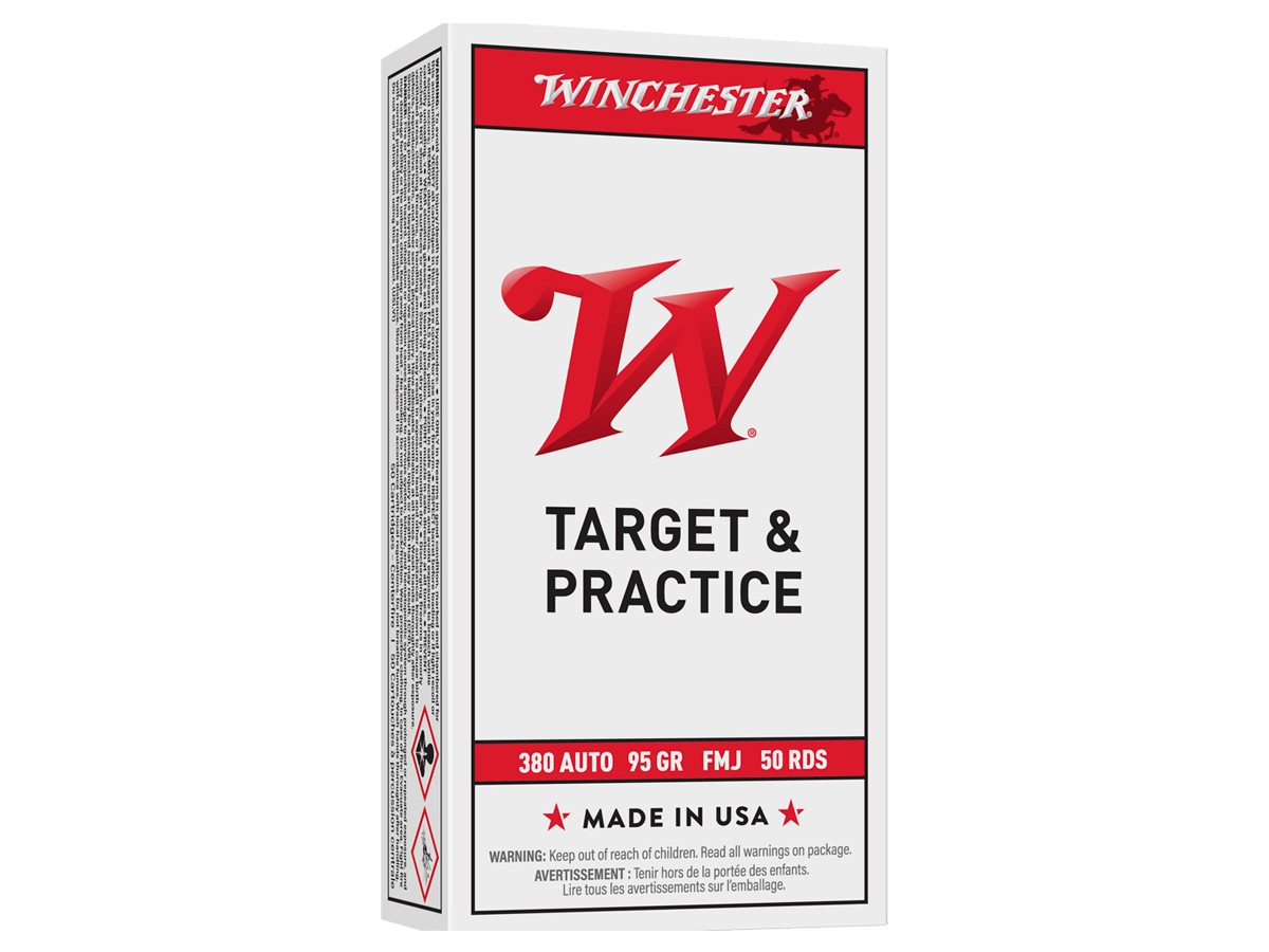 Winchester .380 Auto USA Target and Practice FMJ, 95gr, 50ct