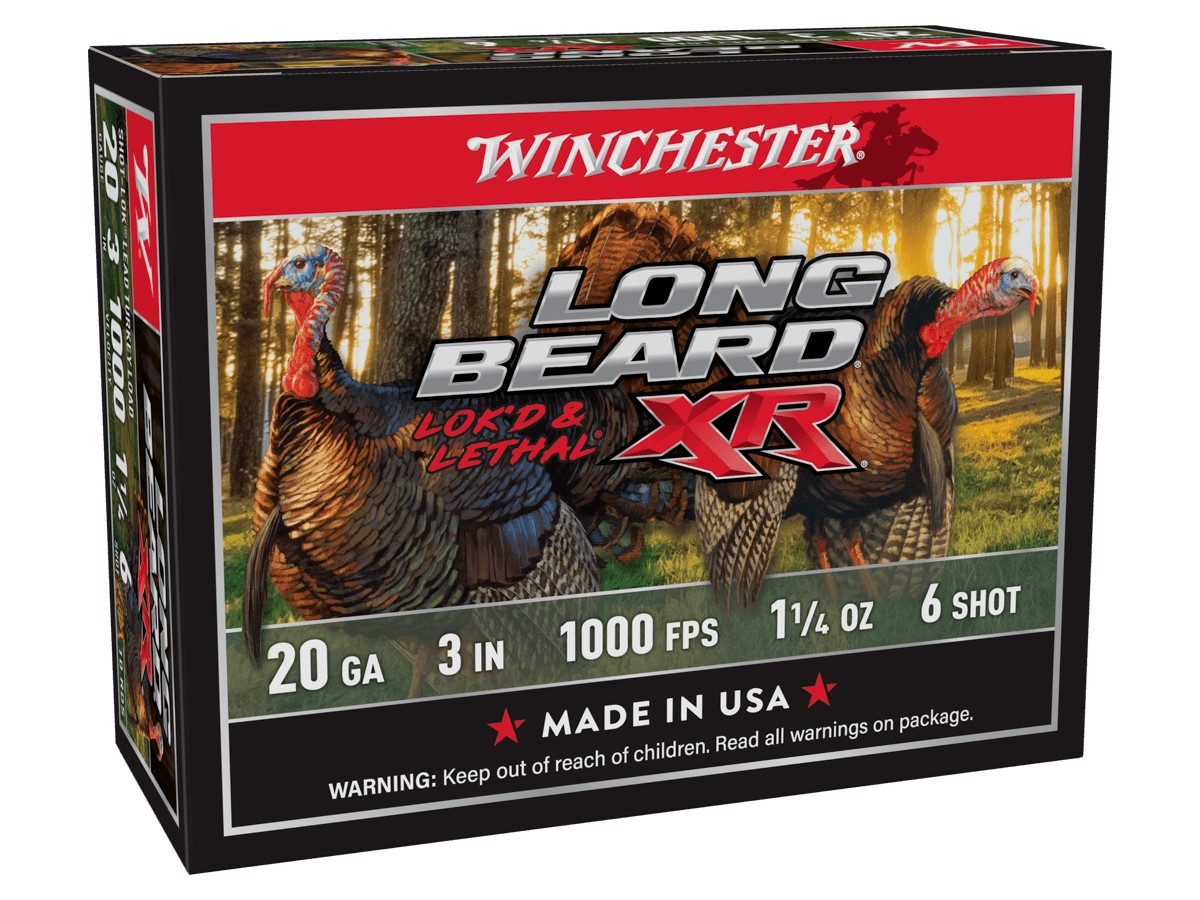 Winchester 20GA Long Beard XR Lok’d & Lethal 1 1/4oz, 6 Shot, 10ct
