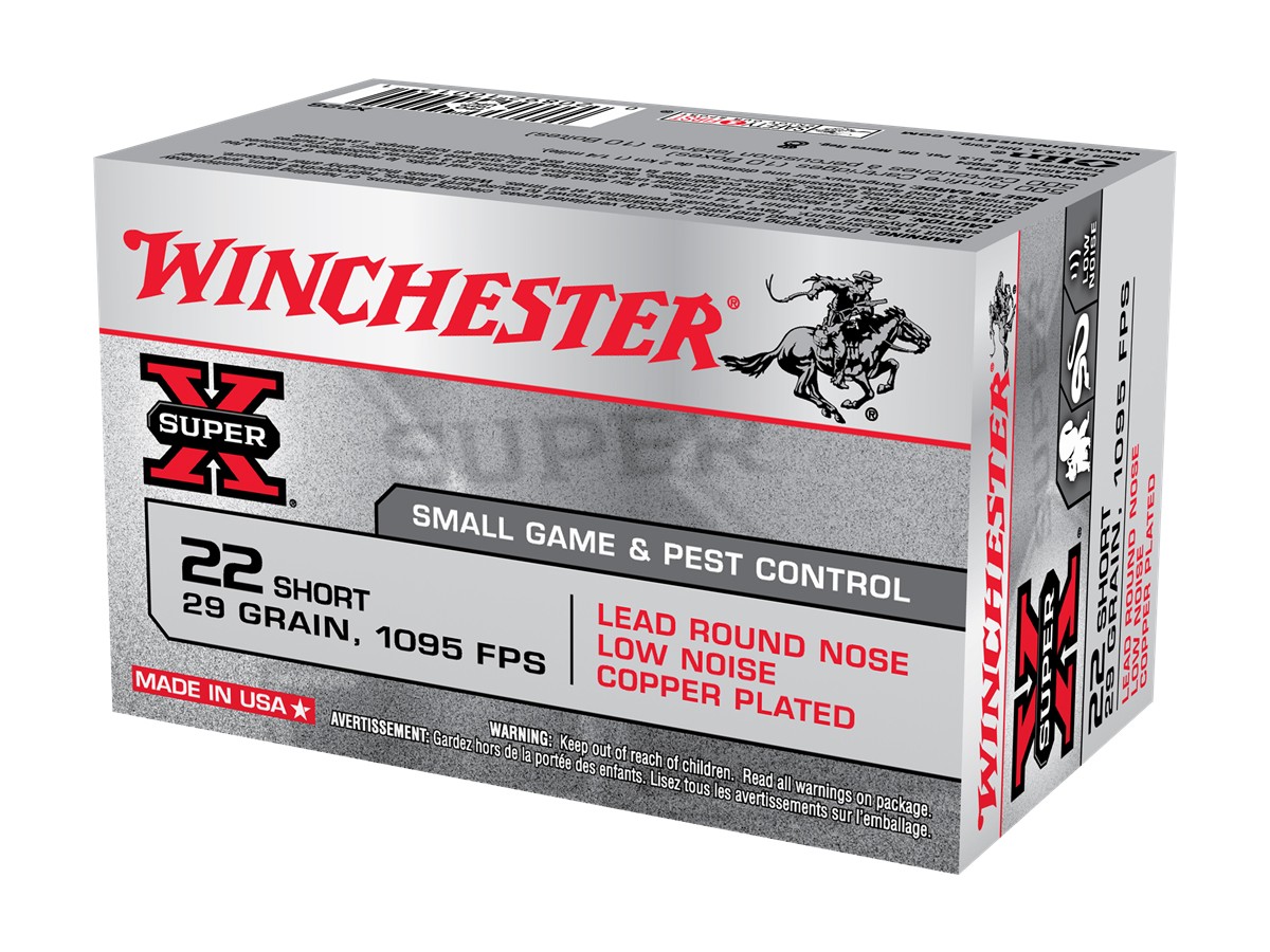 Winchester .22 Short Super-X Copper Plated LRN, 29gr, 50ct