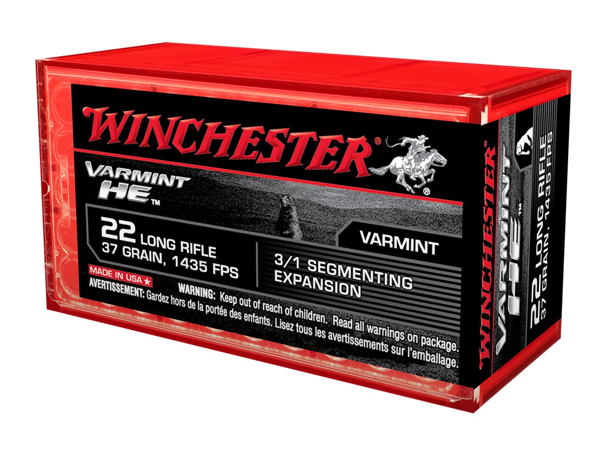 Winchester .22 LR Varmint HE 3/1 Segmenting Expansion, 37gr, 50ct