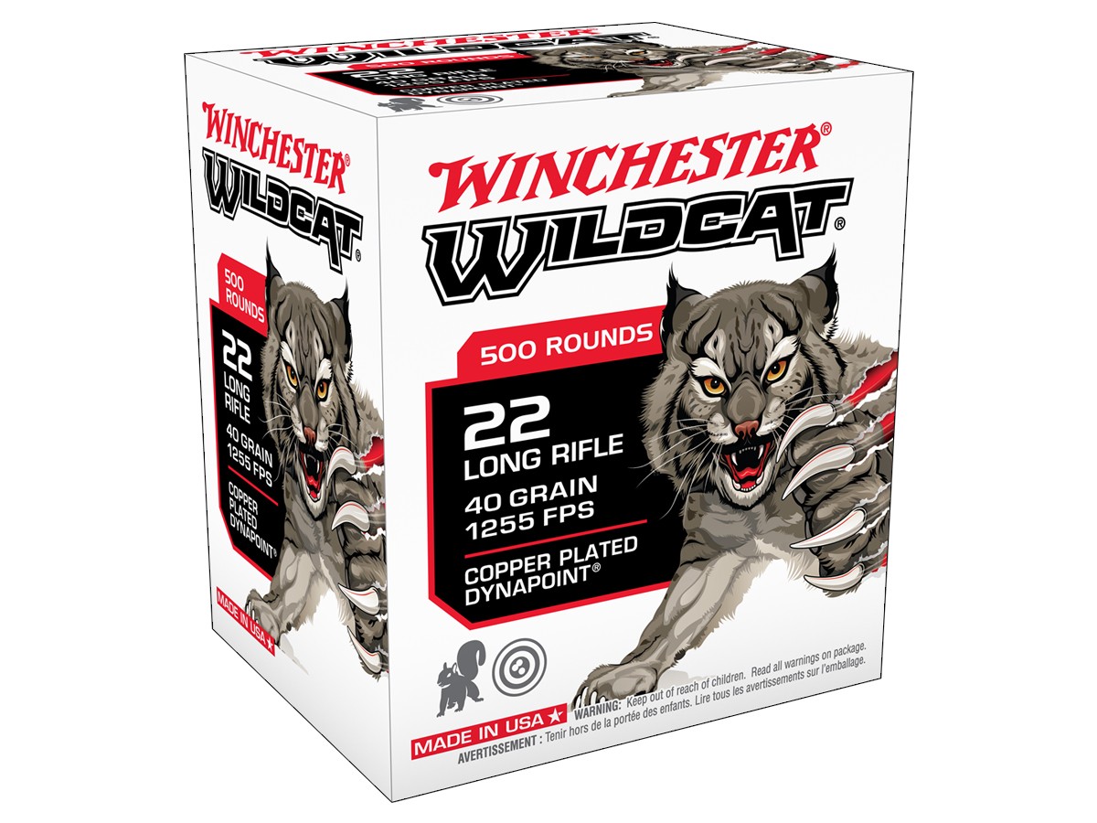 Winchester .22 LR Wildcat Copper Plated Dynapoint, 40gr, 500ct