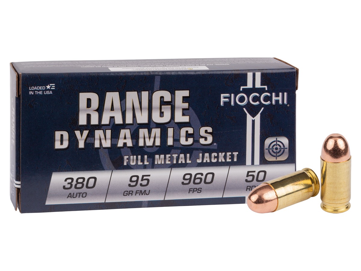 Fiocchi .380 Auto Range Dynamics FMJ, 95gr, 50ct