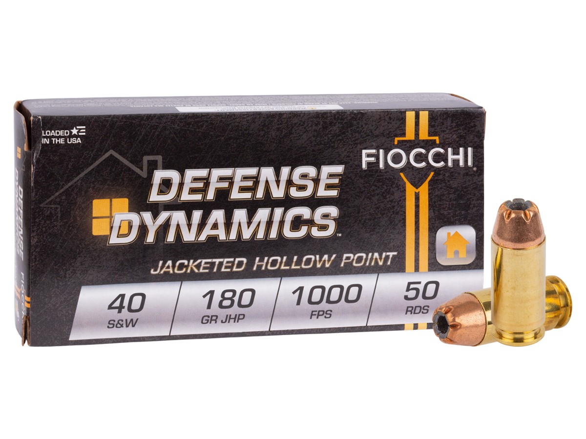 Fiocchi .40 S&W Defense Dynamics JHP, 180gr, 50ct