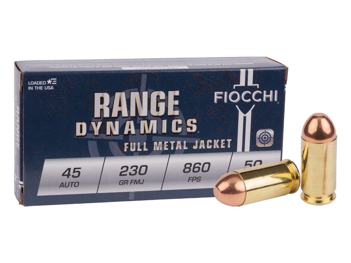 Fiocchi .45 Auto Range Dynamics FMJ, 230gr, 50ct