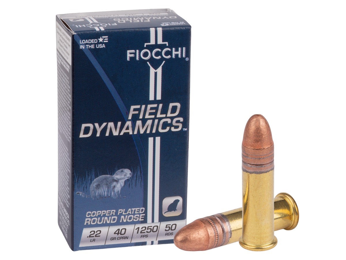 Fiocchi .22 LR Field Dynamics Copper Plated RN, 40gr, 50ct