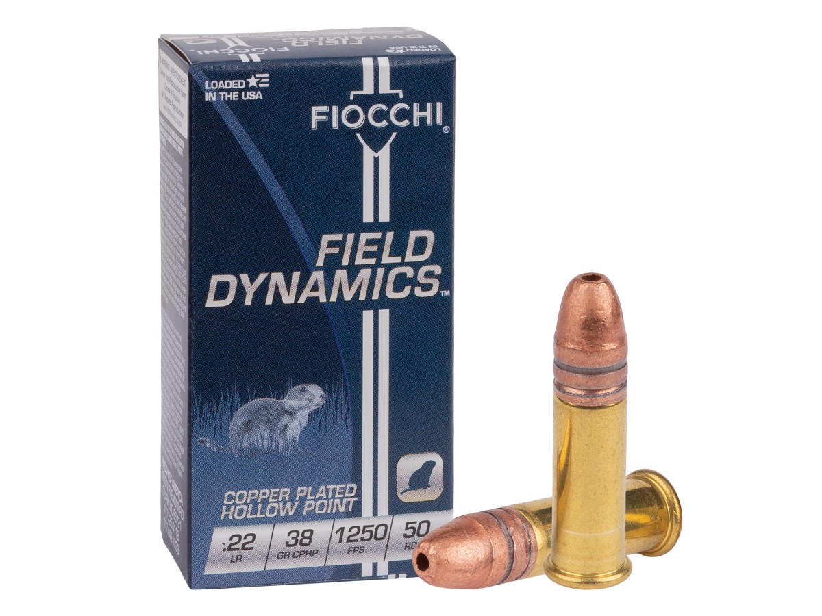 Fiocchi .22 LR Field Dynamics Copper Plated HP, 38gr, 50ct