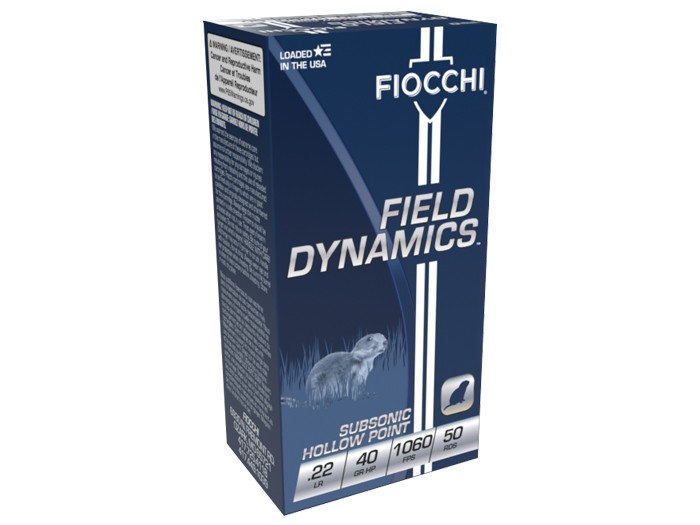 Fiocchi .22 LR Field Dynamics Subsonic HP, 40gr, 50ct