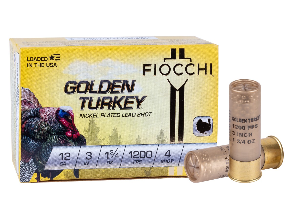 Fiocchi 12GA Golden Turkey 1 3/4oz, 4 Shot, 10ct