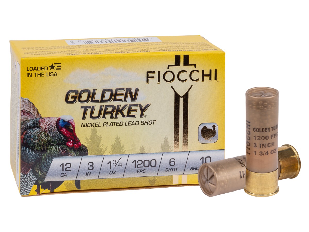 Fiocchi 12GA Golden Turkey 1 3/4oz, 6 Shot, 10ct