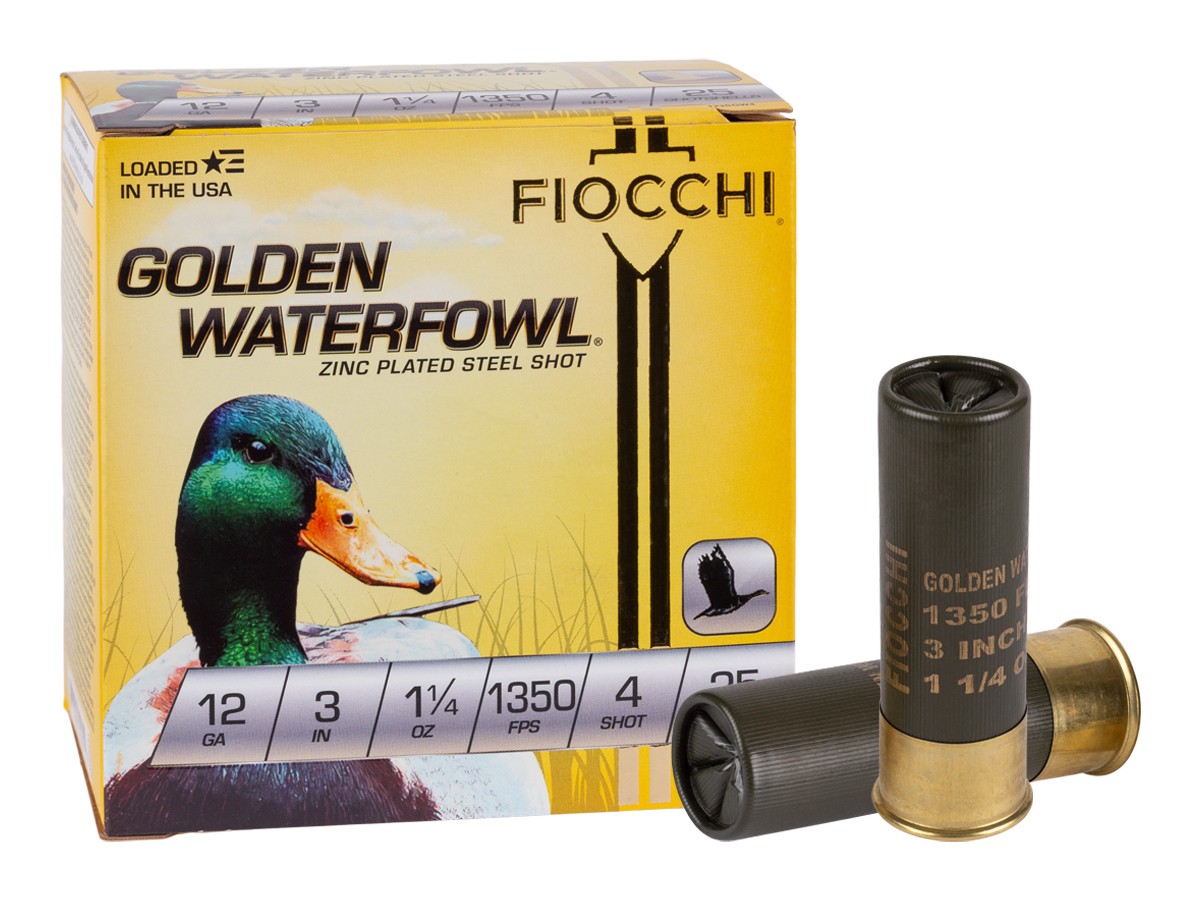 Fiocchi 12GA Golden Waterfowl 1 1/4oz, 4 Shot, 25ct