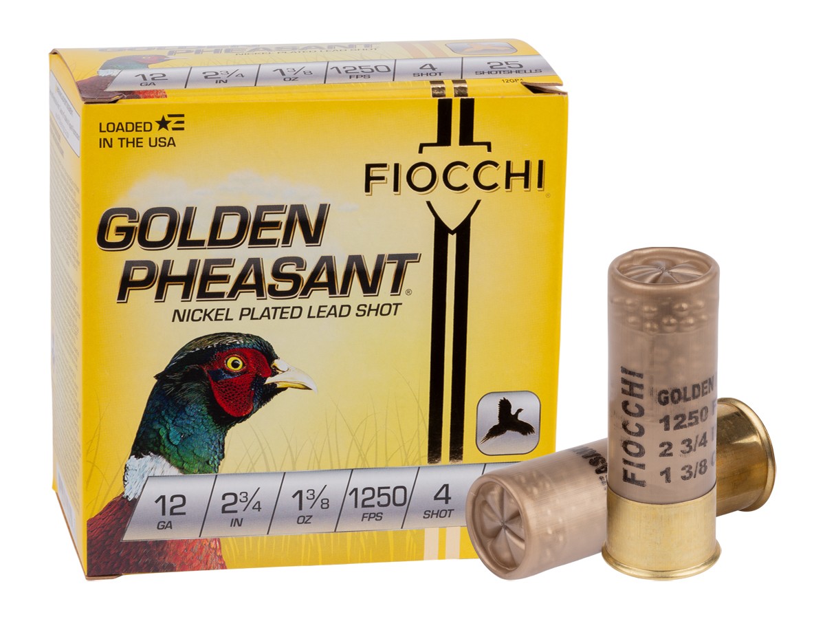 Fiocchi 12GA Golden Pheasant 1 3/8oz, 4 Shot, 25ct