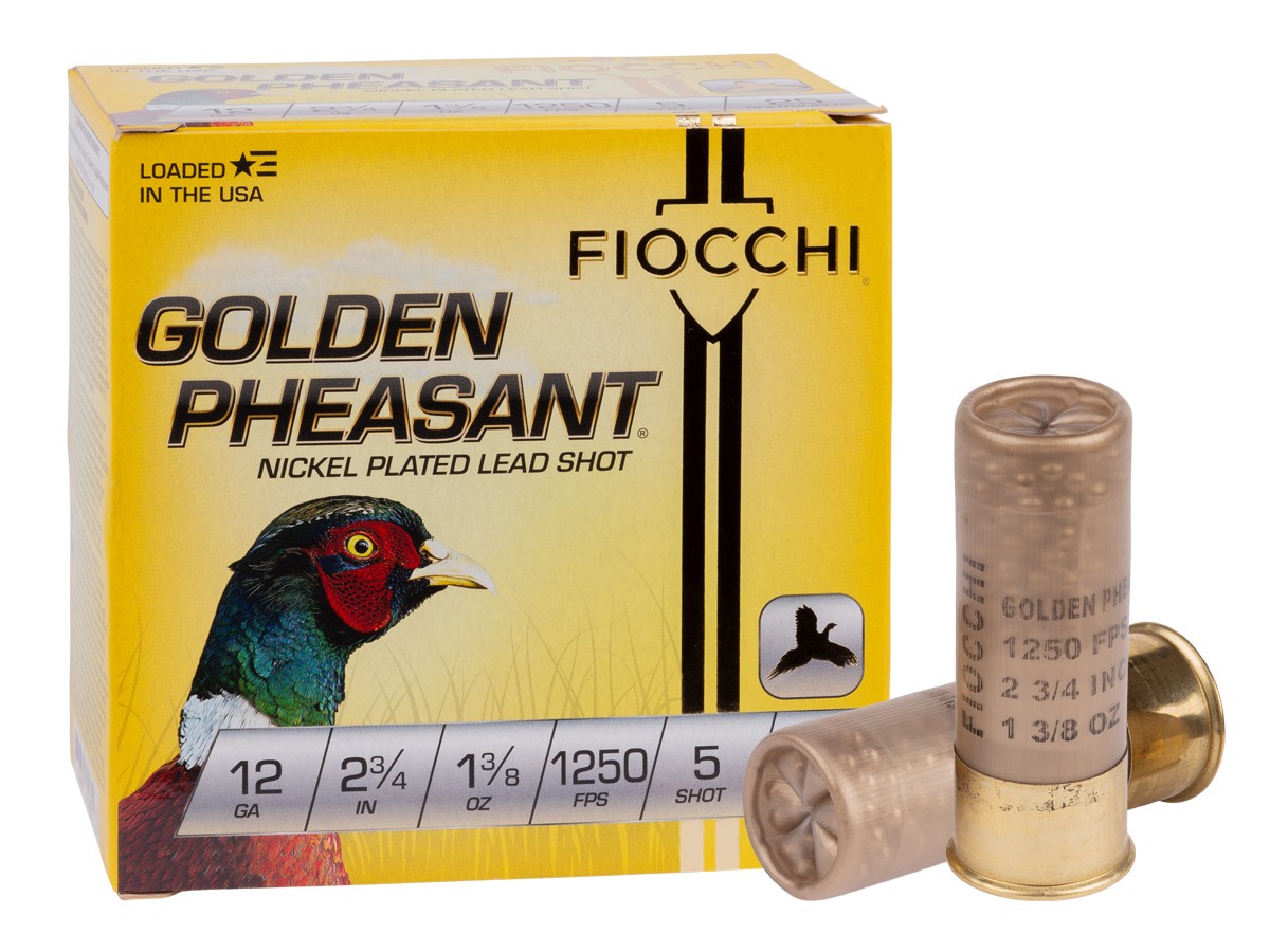 Fiocchi 12GA Golden Pheasant 1 3/8oz, 5 Shot, 25ct
