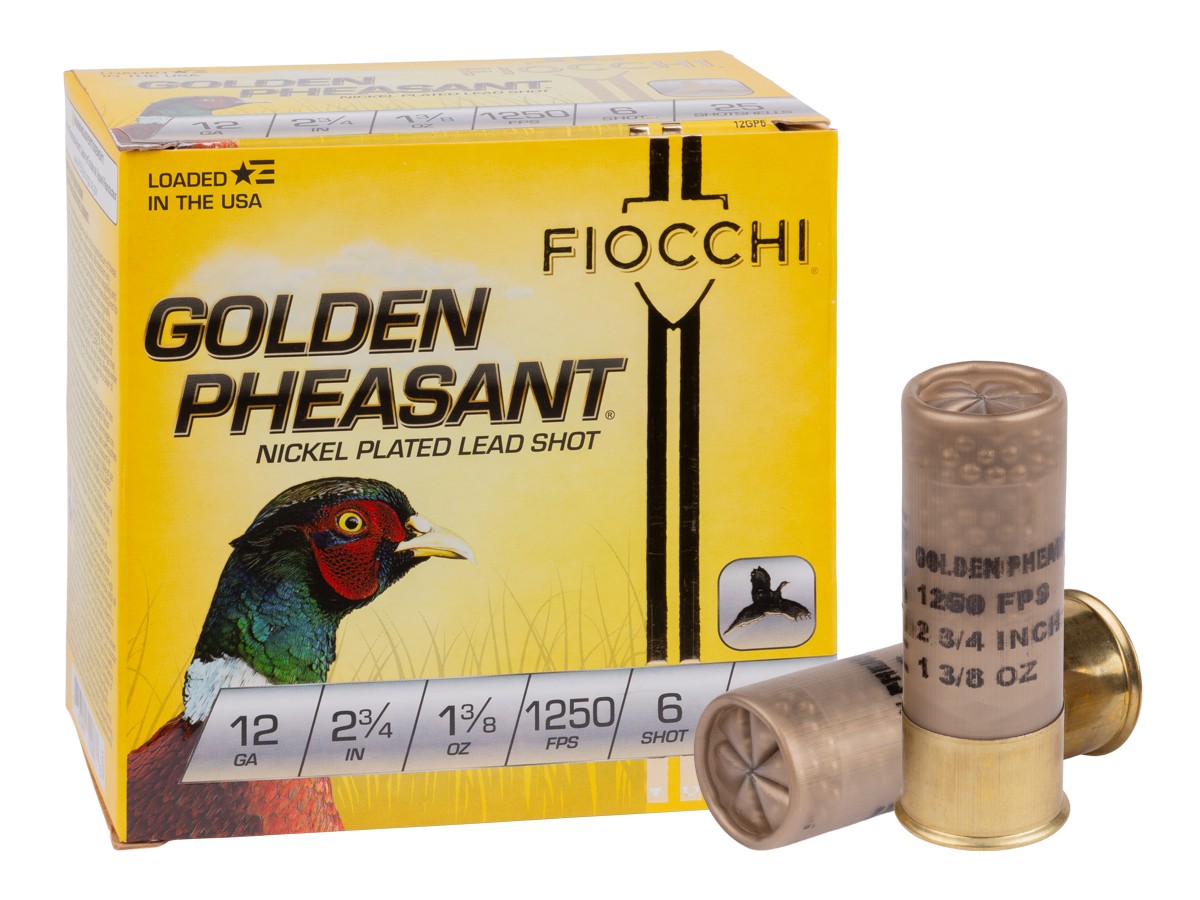 Fiocchi 12GA Golden Pheasant 1 3/8, 6 Shot, 25ct