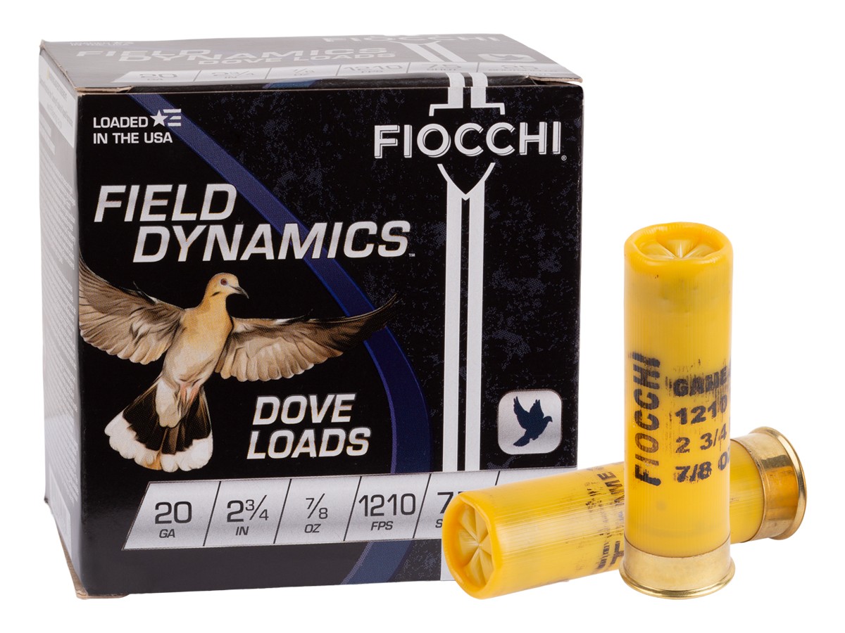 Fiocchi 20GA Field Dynamics Dove & Quail 7/8oz, 7.5 Shot, 25ct
