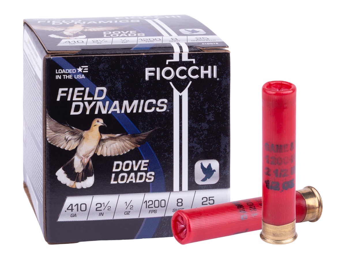 Fiocchi .410 Bore Field Dynamics Dove & Quail 1/2oz, 8 Shot, 25ct