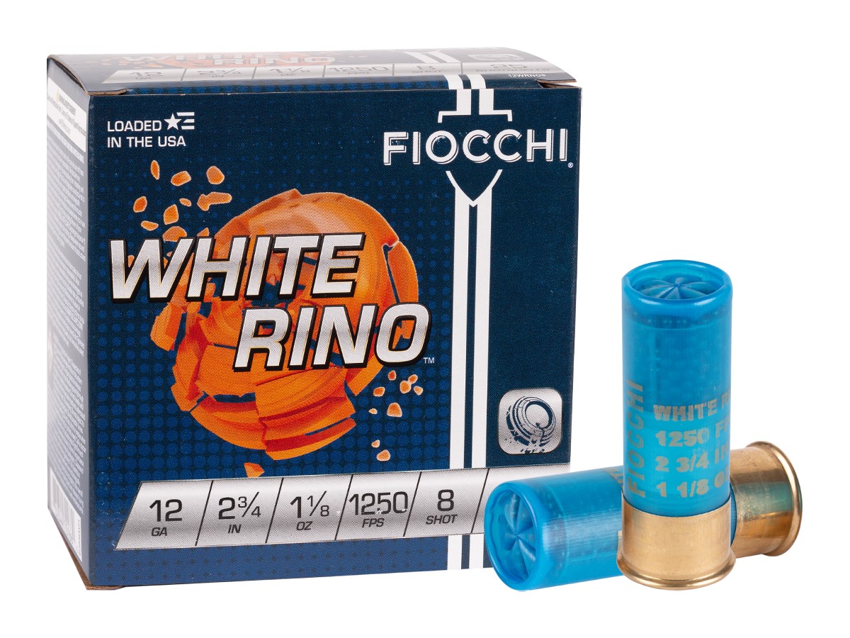 Fiocchi 12GA White Rino 1 1/8oz, 8 Shot, 25ct