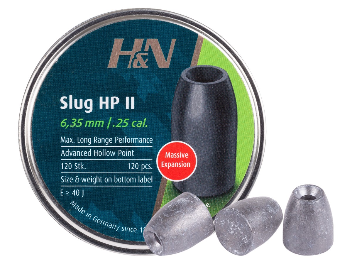 H&N Slug HP II, .249 Cal, 30 Grains, Hollowpoint, 120ct 0.25
