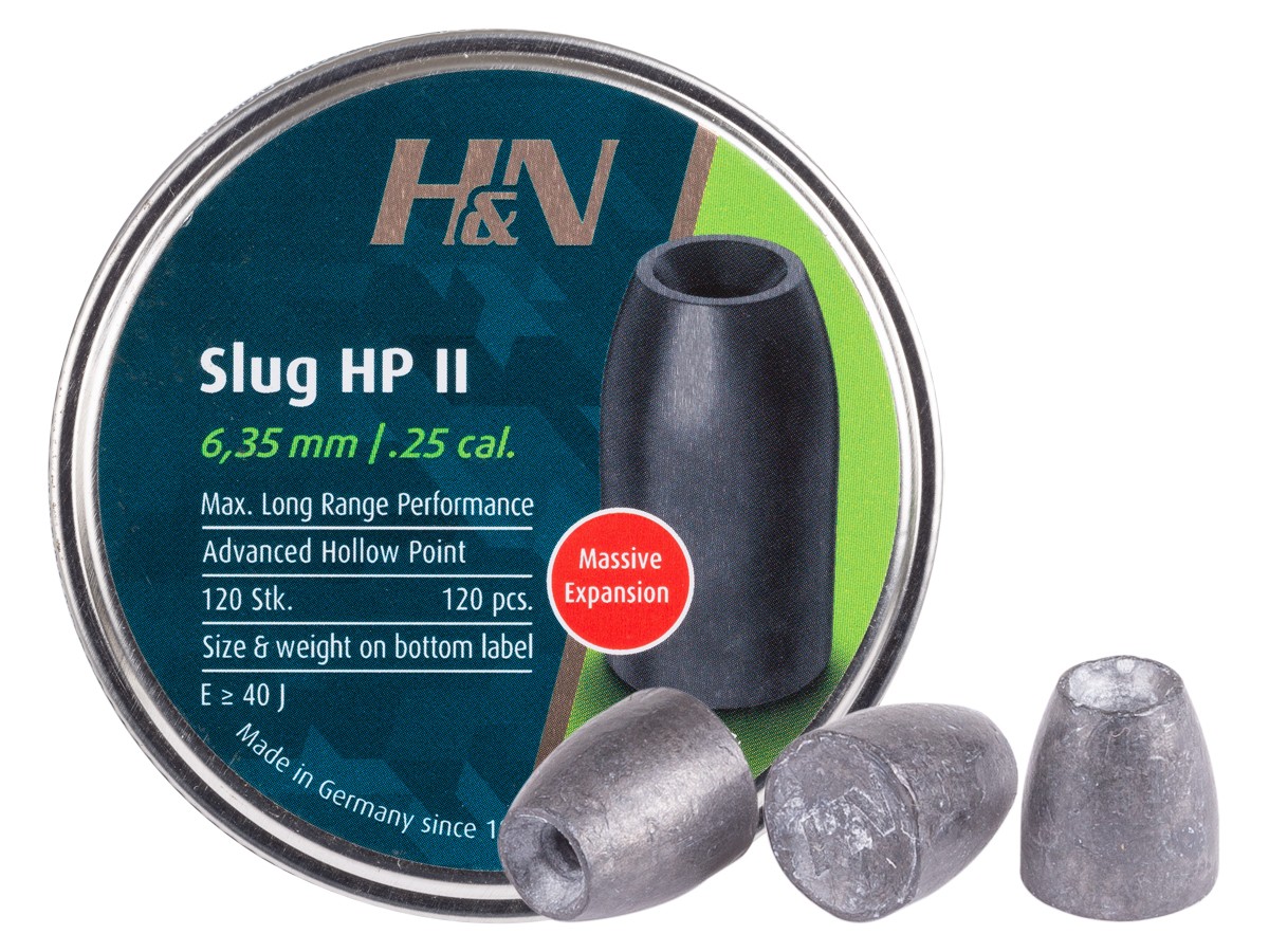 H&N Slug HP II, .249 Cal, 28 Grains, Hollowpoint, 120ct 0.25