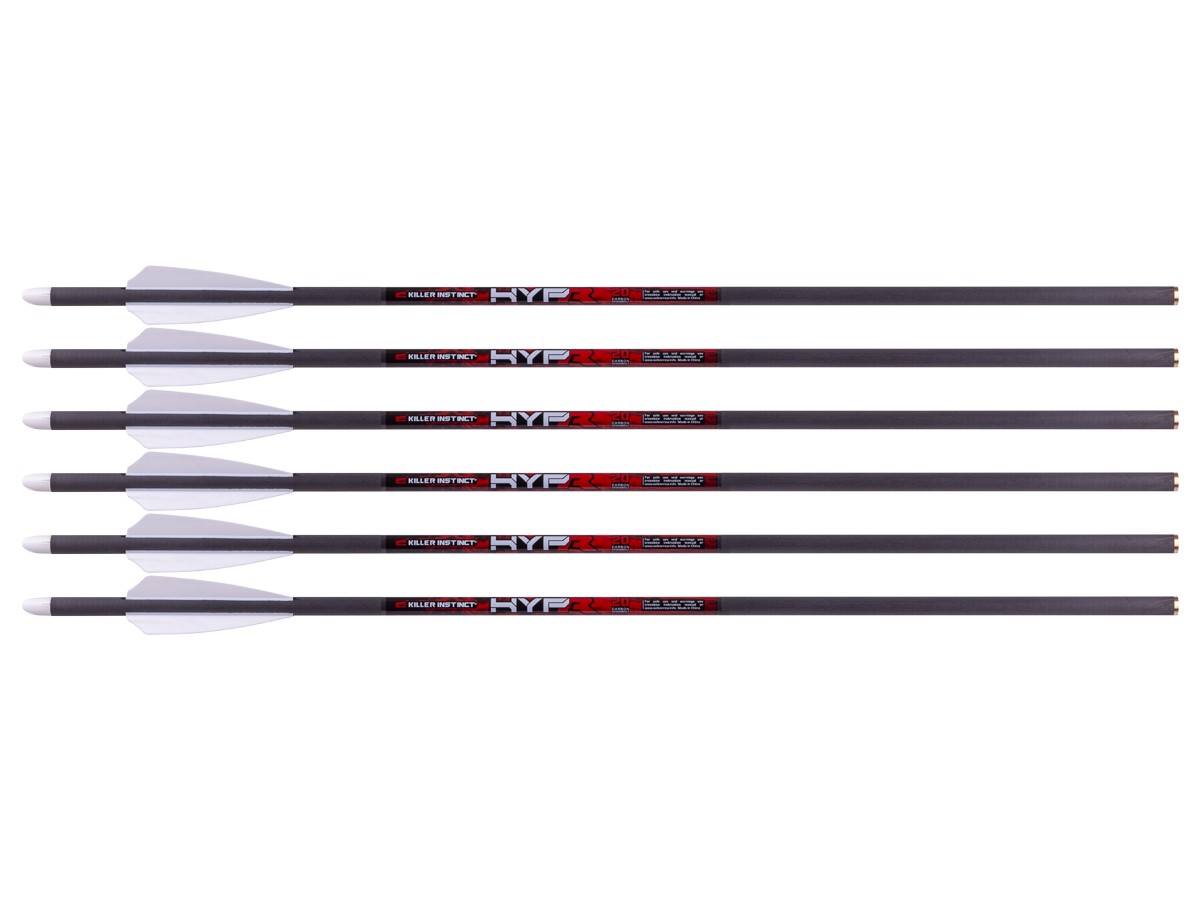 Killer Instinct Hypr-V 20 Crossbow Bolts, 6 Pack