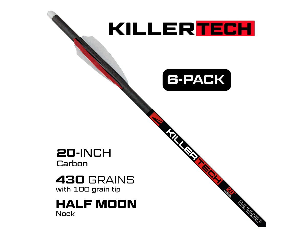 Killer Instinct KillerTech 20 Crossbow Bolts, 6 Pack