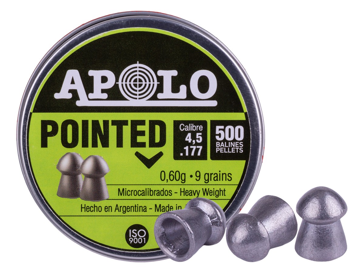 Apolo Pointed .177 Cal, 9gr, 500ct 0.177