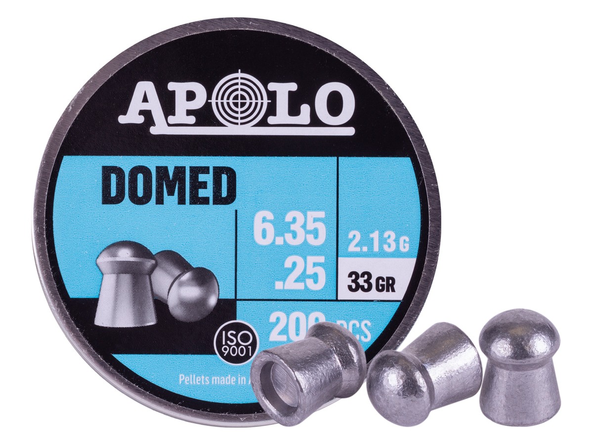 Apolo Domed .25 Cal, 33gr, 200ct 0.25