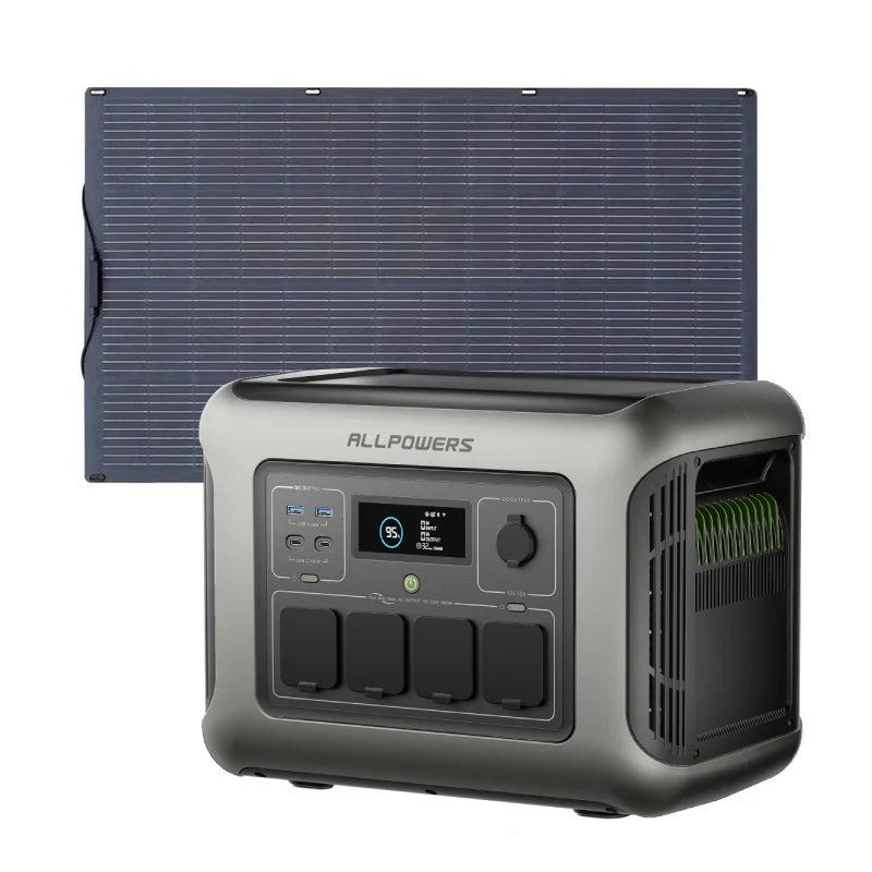 ALLPOWERS R1500 LITE | 1000Wh Portable Power Station R1500 LITE+SF100 Solar Panel
