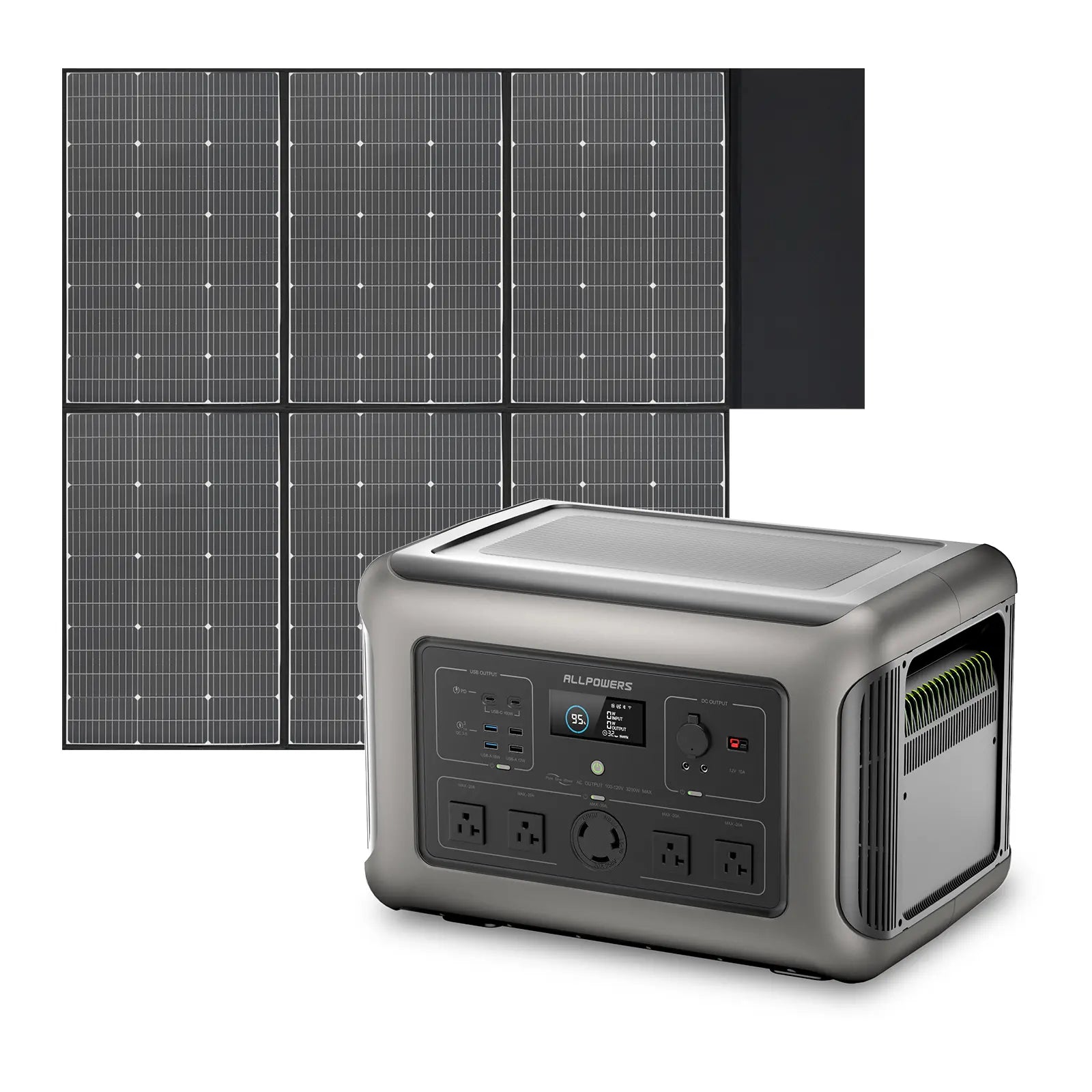Solar Generator Kit 3200W Power Station 600W Solar Panel