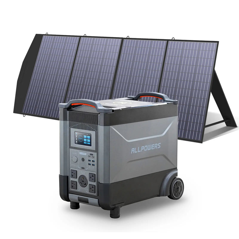 ALLPOWERS R4000 Portable Power Station 3600W 3456Wh R4000+SP033 200W Solar Panel