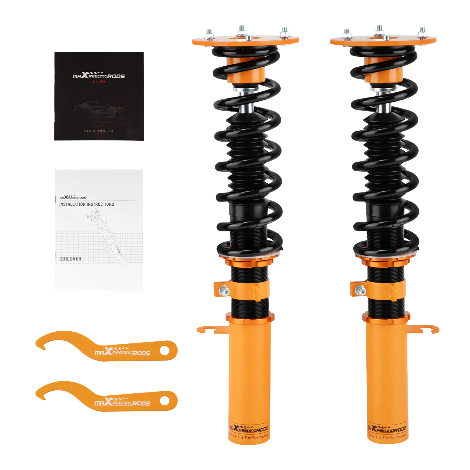 Compatible for BMW X5 E53 2000 – 2006 Adjustable Height Struts Front Coilovers Shocks and Springs lowering kit