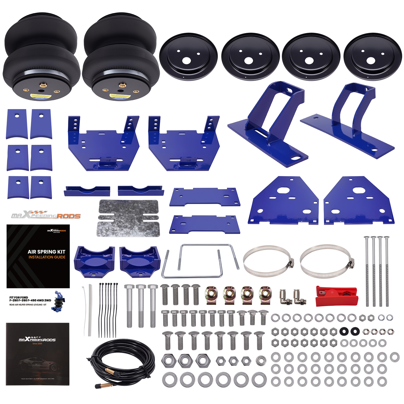 Air Spring Kit Rear 7500lbs compatible for Ford F250 F350 F450 compatible for Super Duty 4WD 2017 – 2019