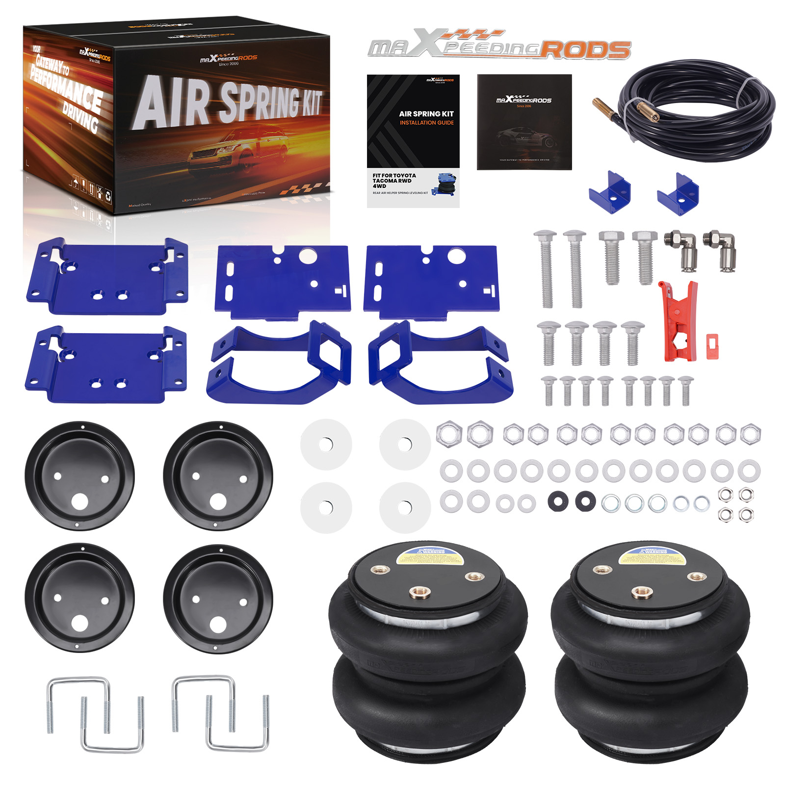 Rear Air Helper Spring Leveling Kit compatible for Toyota Tacoma RWD 4WD 2016-2023