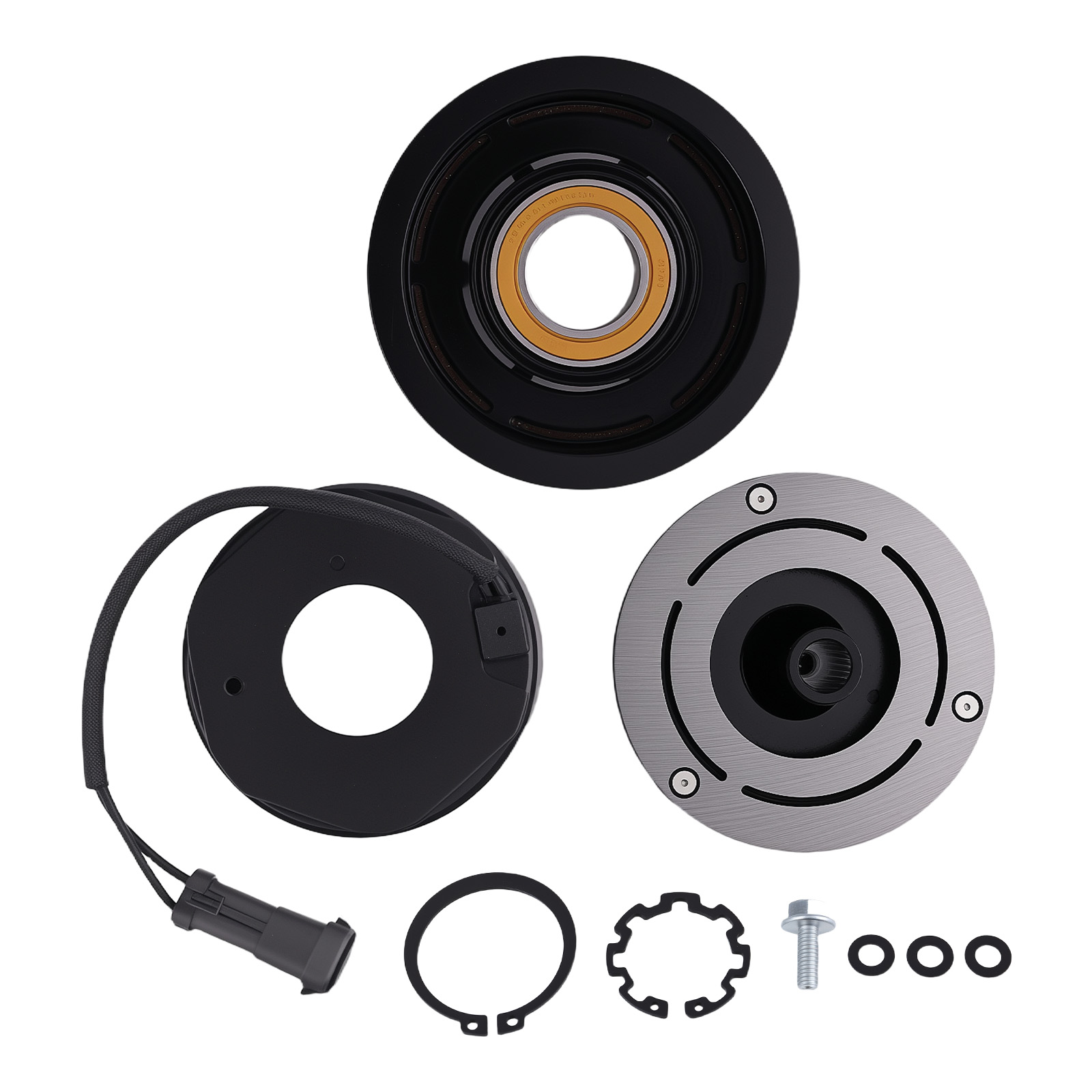 maXpeedingrods AC Compressor Clutch Kit Pulley Bearing Coil Compatible for Chevrolet Silverado 2500 3500 HD