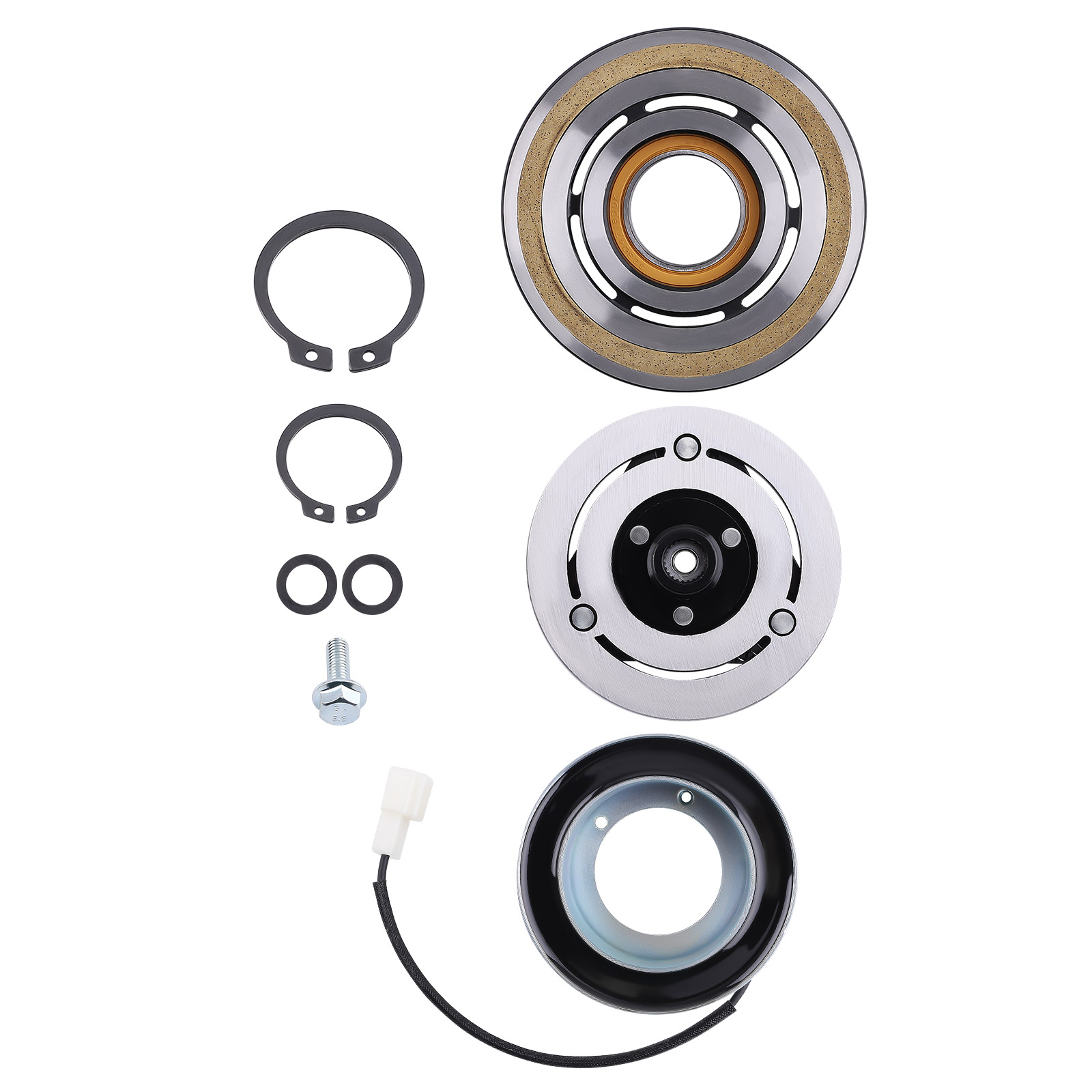 Compatible for AC Compressor Clutch Kit Plate Bearing Coil Pulley compatible for Mazda 3 04-09 BP4S61K00