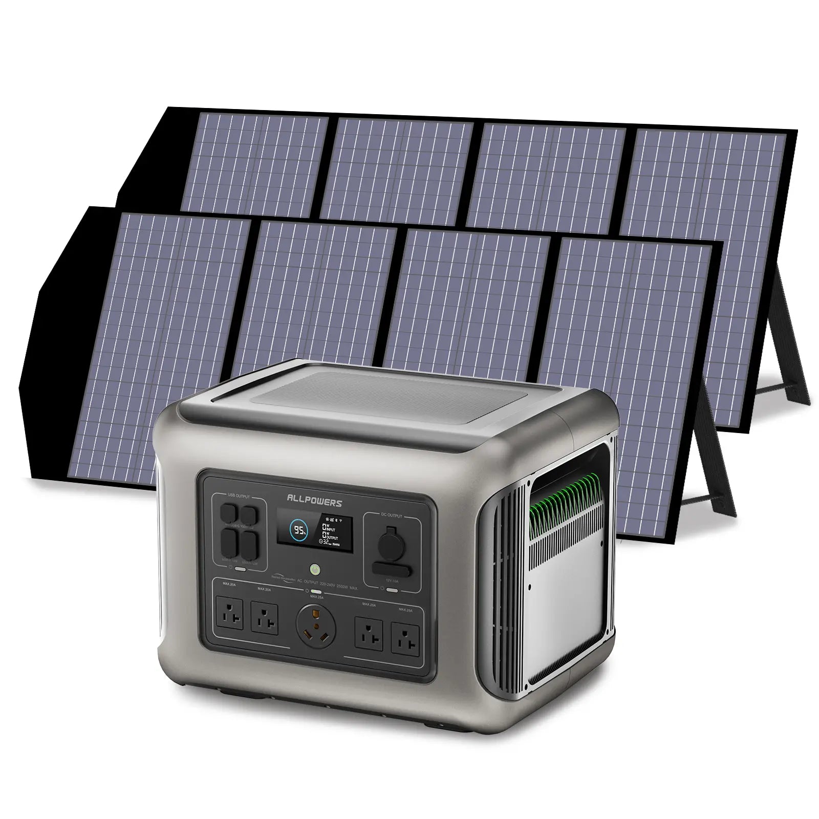 Solar Generator Kit 2500W Power Station 140W Solar Panel