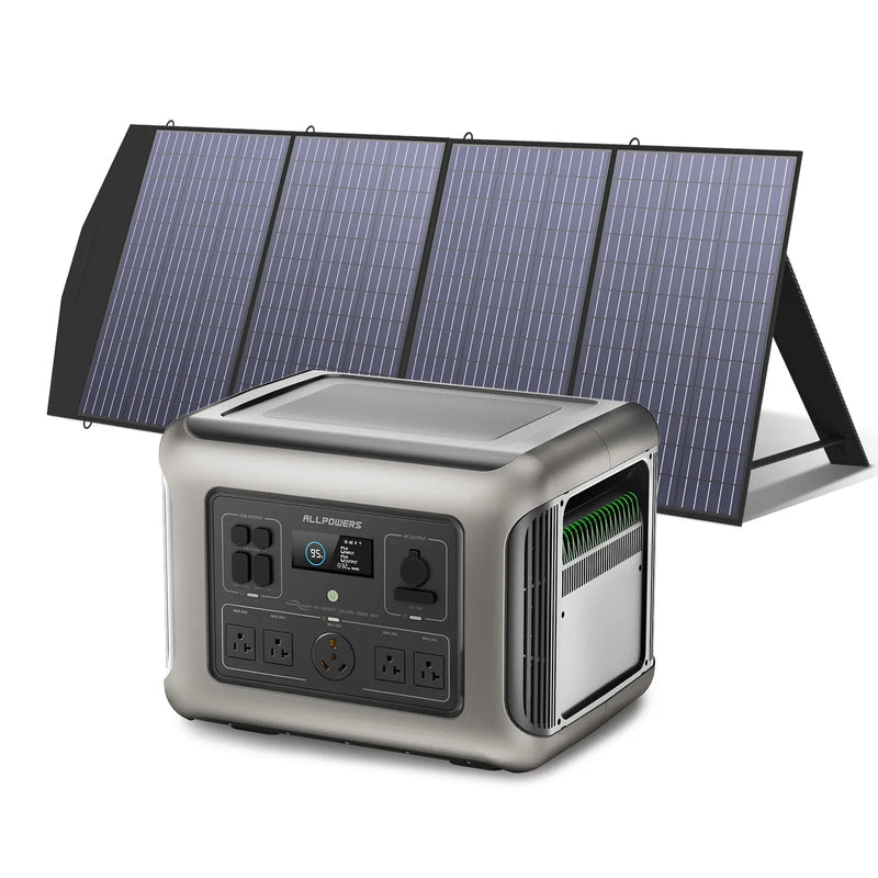ALLPOWERS R2500 Portable Home Backup Power Station 2500W 2016Wh R2500+SP033 200W Solar Panel
